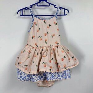 SweetHoney Girls Sweet Nectarine Belle Sleeveless Ruffle Play Dress Size 2T